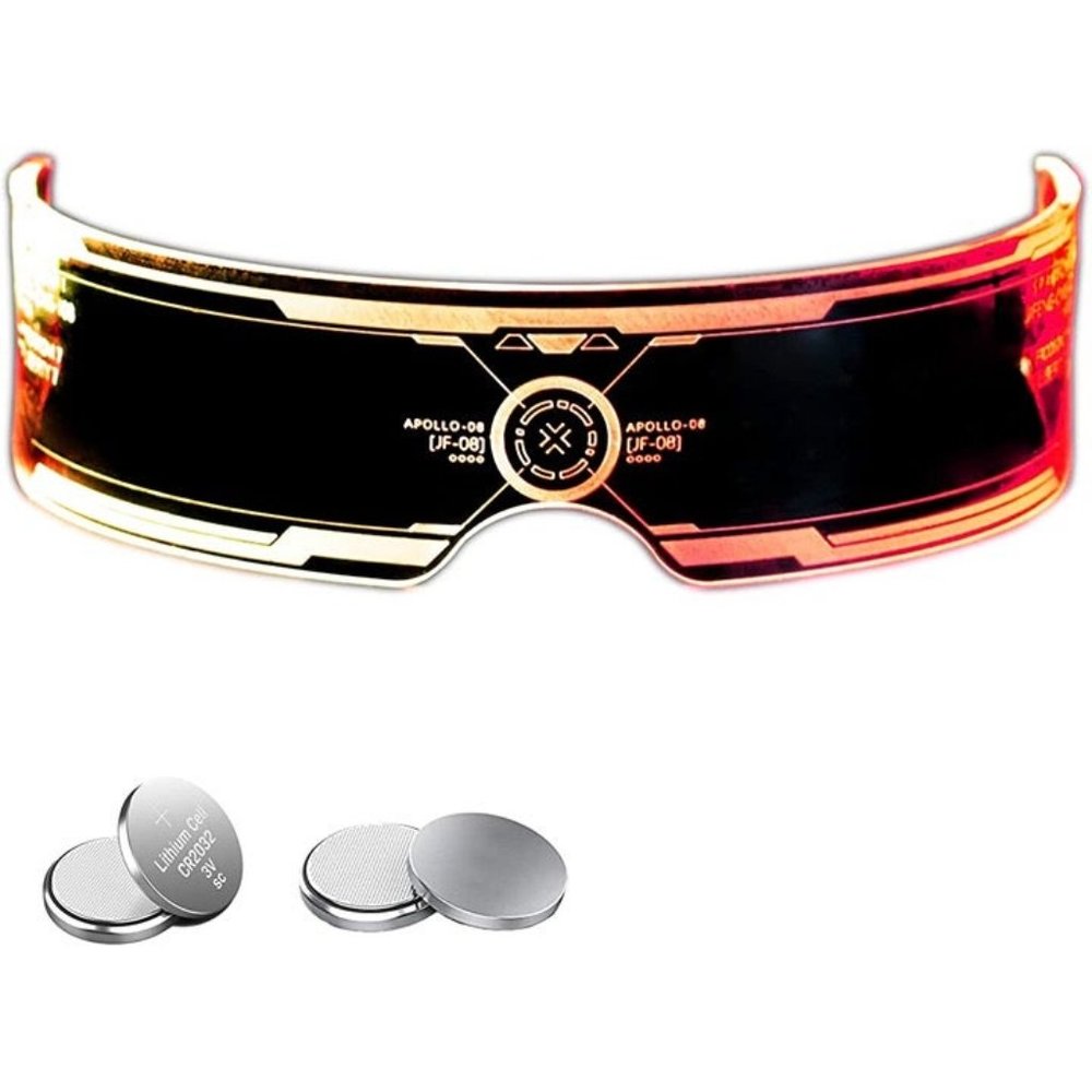 LED Visor Glasses Futuristic Light Up Sunglasses for Women Neon Luminous Goggles